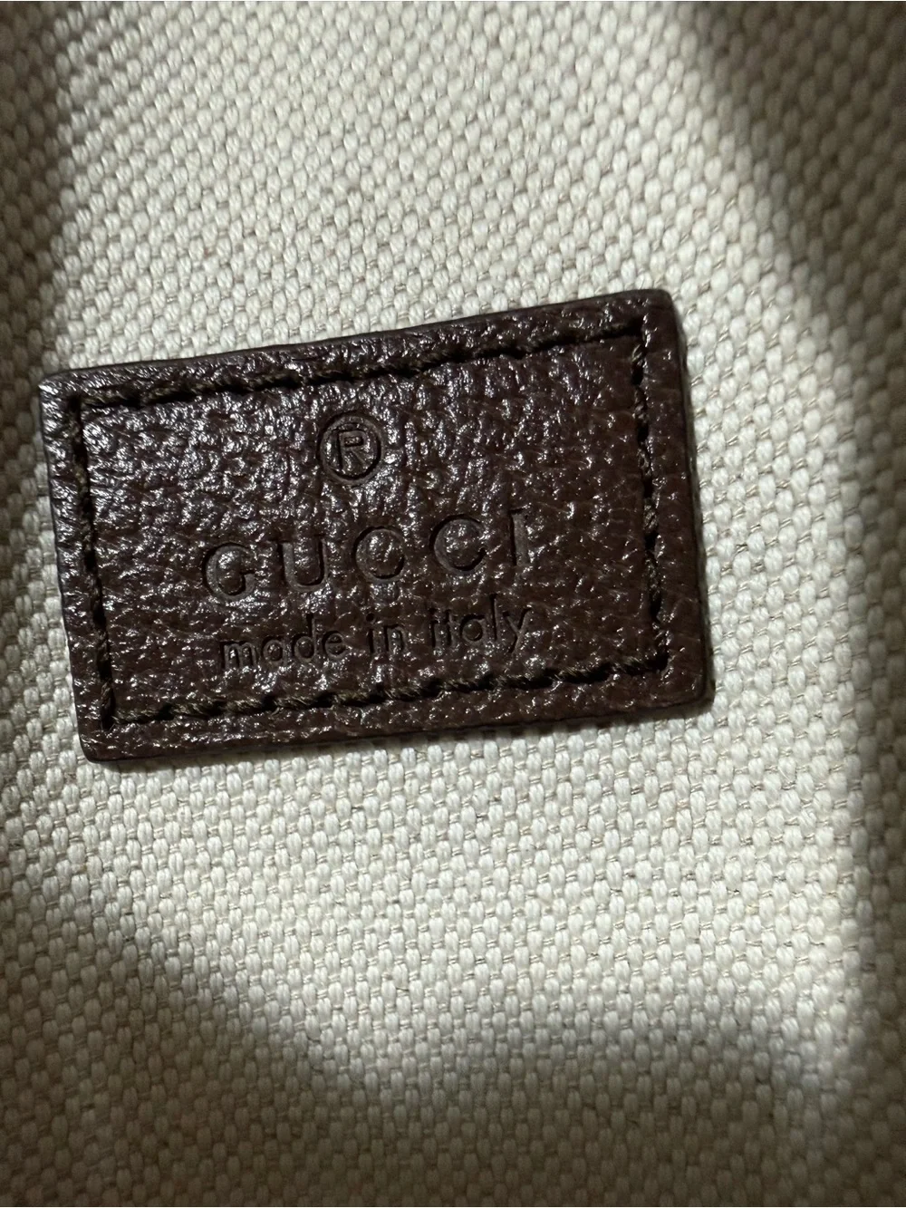 Gucci Beige GG Canvas Messenger with Brown Trim and Green-Red Strap